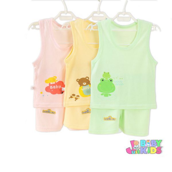 ชุดเสื้อกล้าม+กางเกง ชุดเด็กผ้าเยื่อไผ่